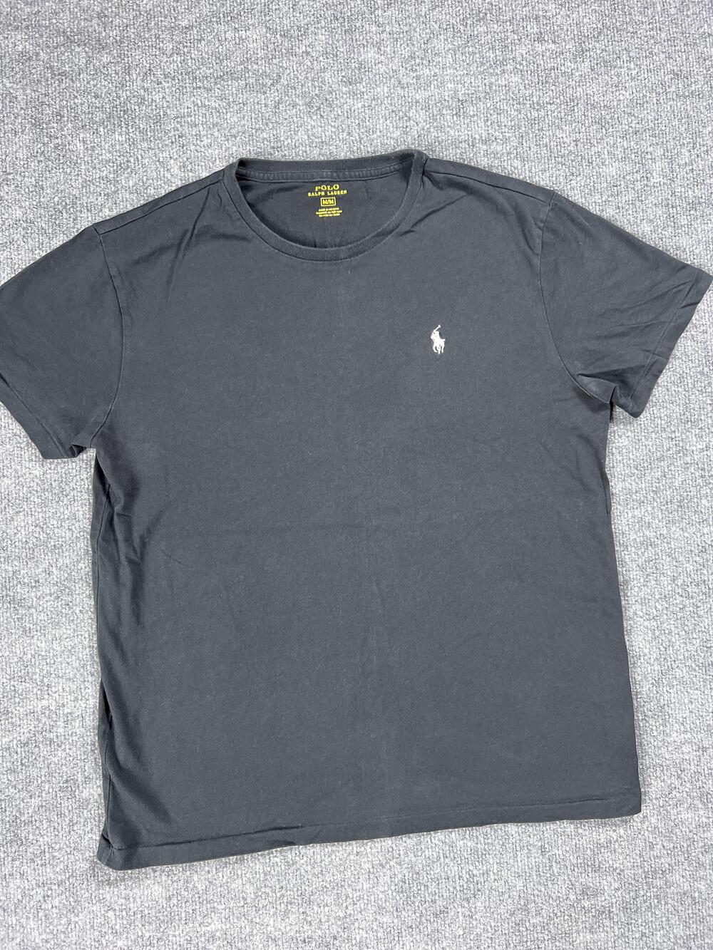 Polo Ralph Lauren T Shirt Black Cotton Logo Crew Neck Short Sleeve Mens Medium